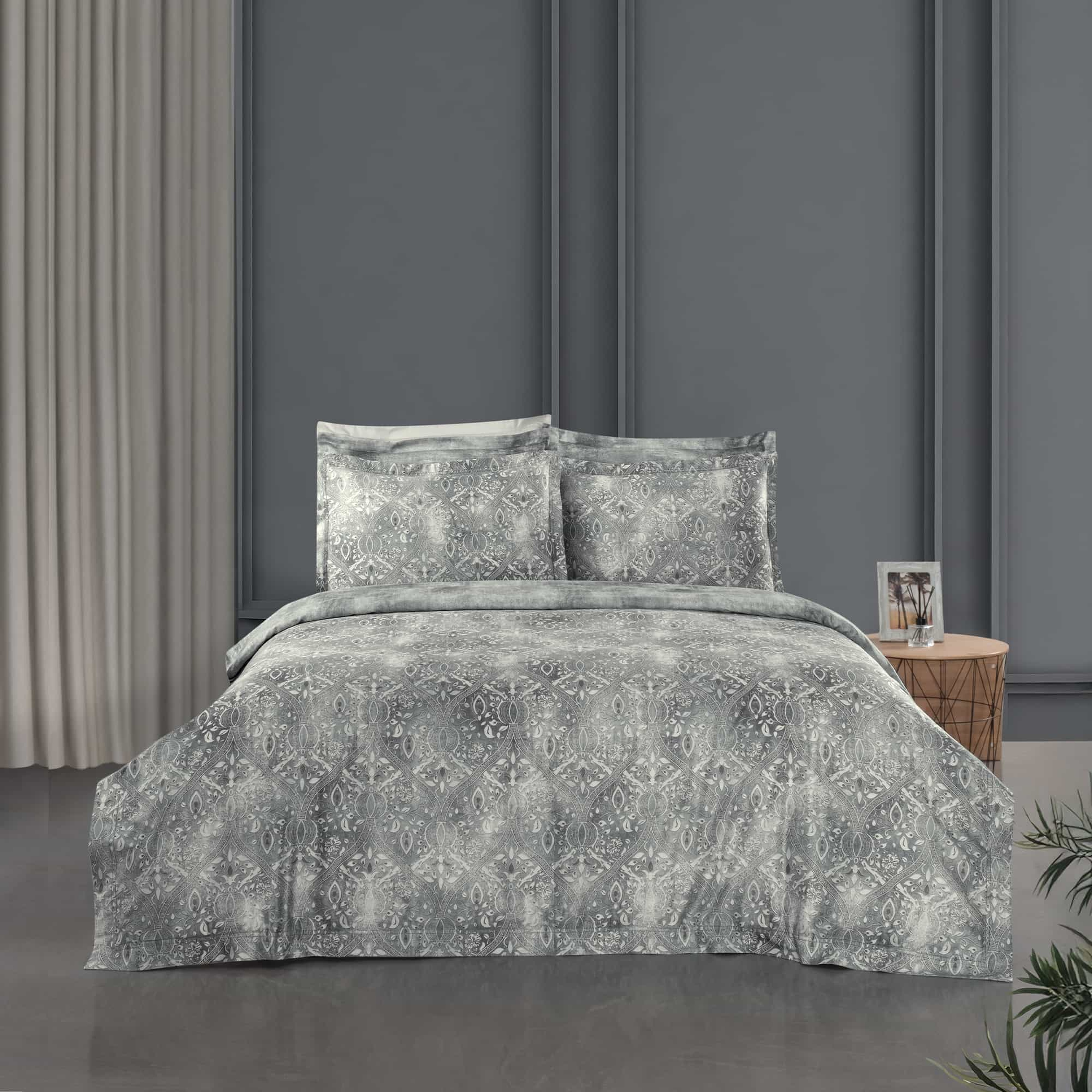 Yatsan Maison Oriental Merserize Pamuk Gri Nevresim Takımı