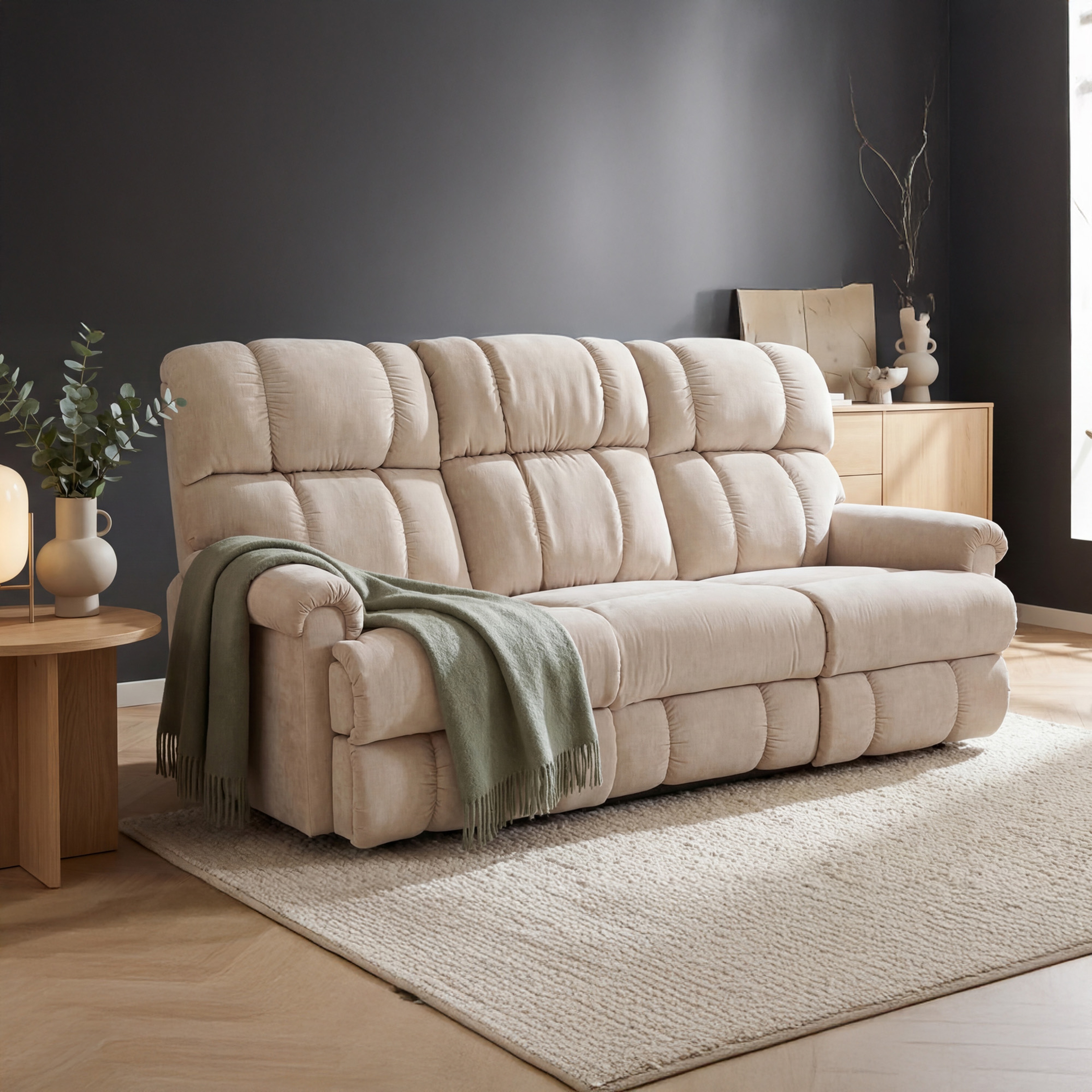 La-Z-Boy Pinnacle I-Retreat Parchment Üçlü Koltuk