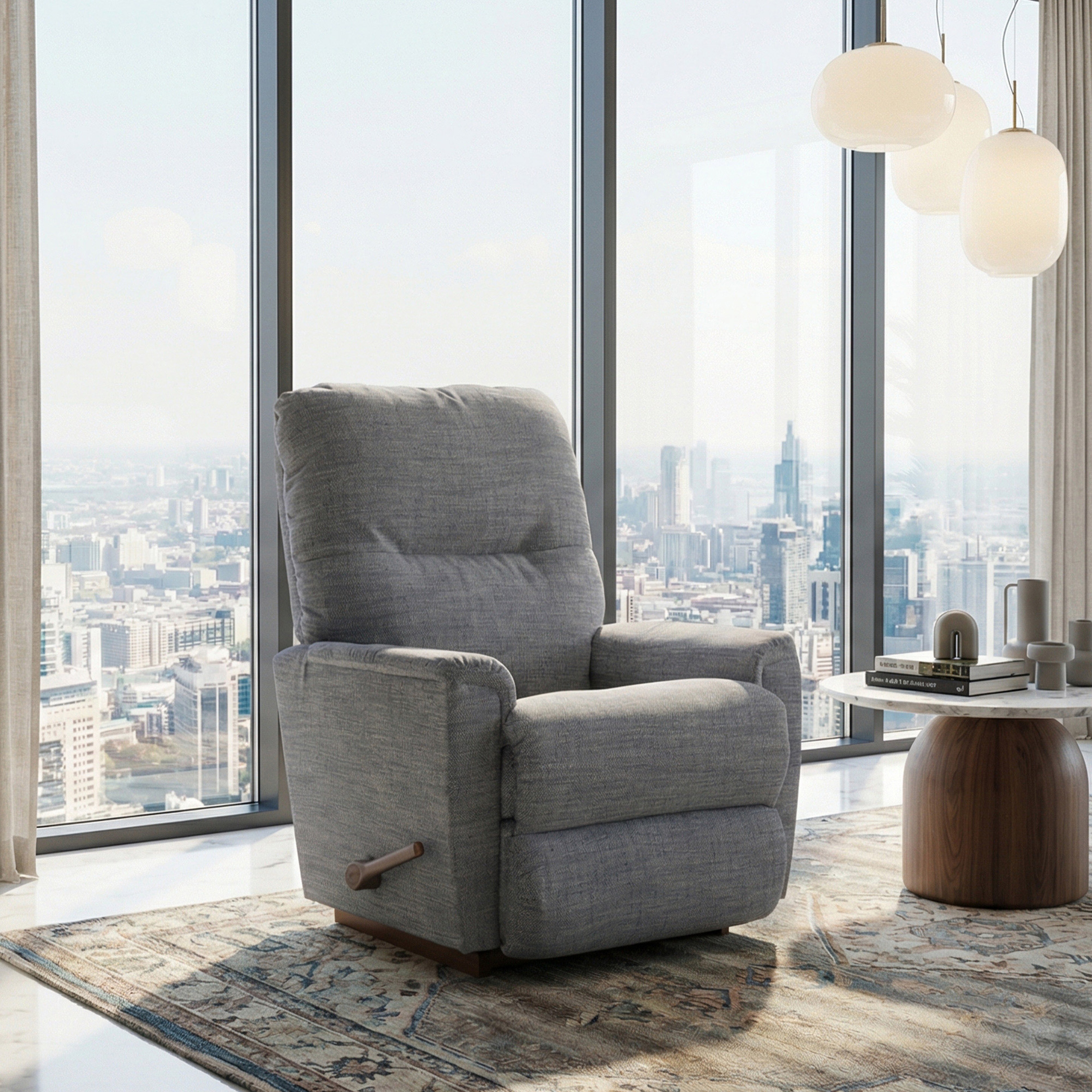 La-Z-Boy Drew Rocking Recliner Mckittrick-Indigo Mavi Gri Koltuk