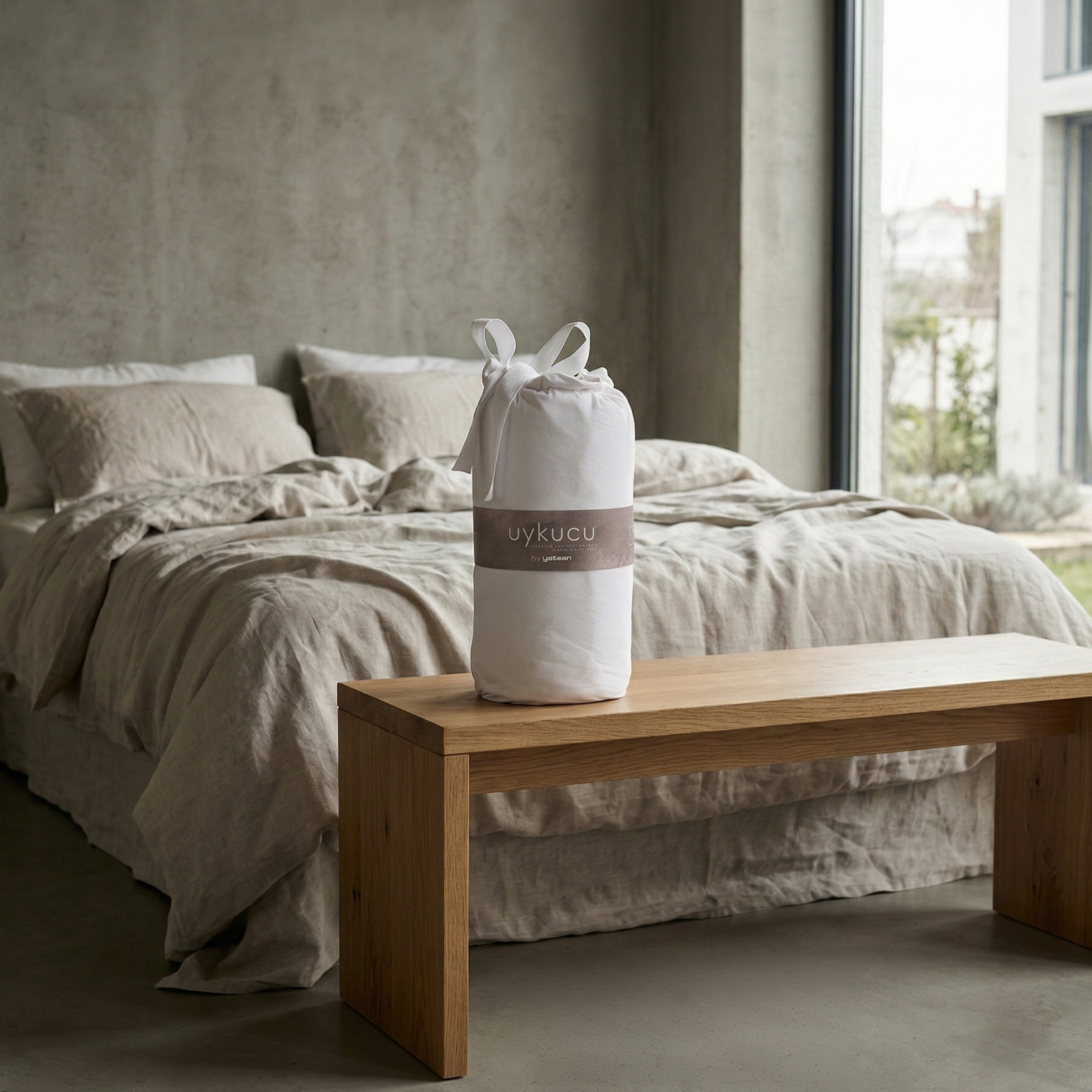 Uykucu Elastan Lastikli Çarşaf Seti Beyaz