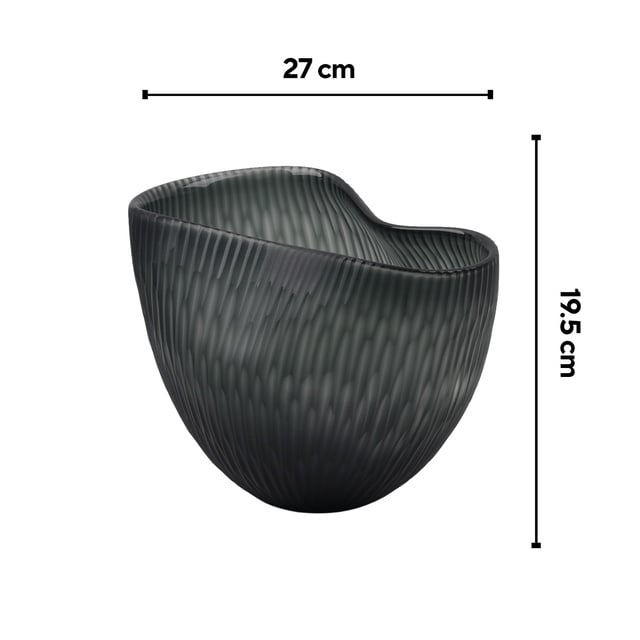 Wave Charcoal Cam Vazo