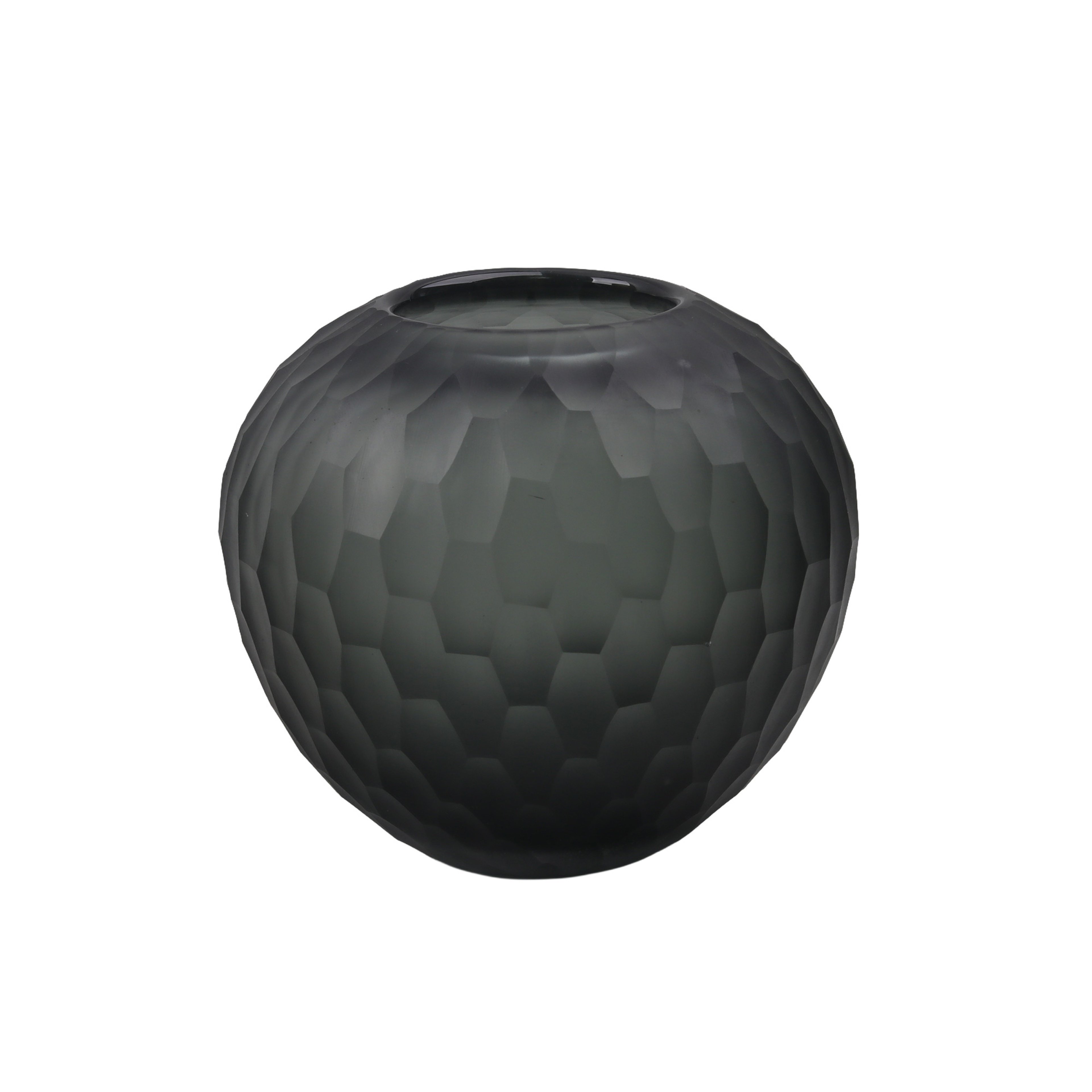 Orb Charcoal Yuvarlak Cam Vazo