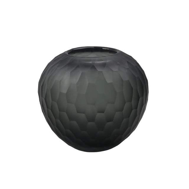 Orb Charcoal Yuvarlak Cam Vazo
