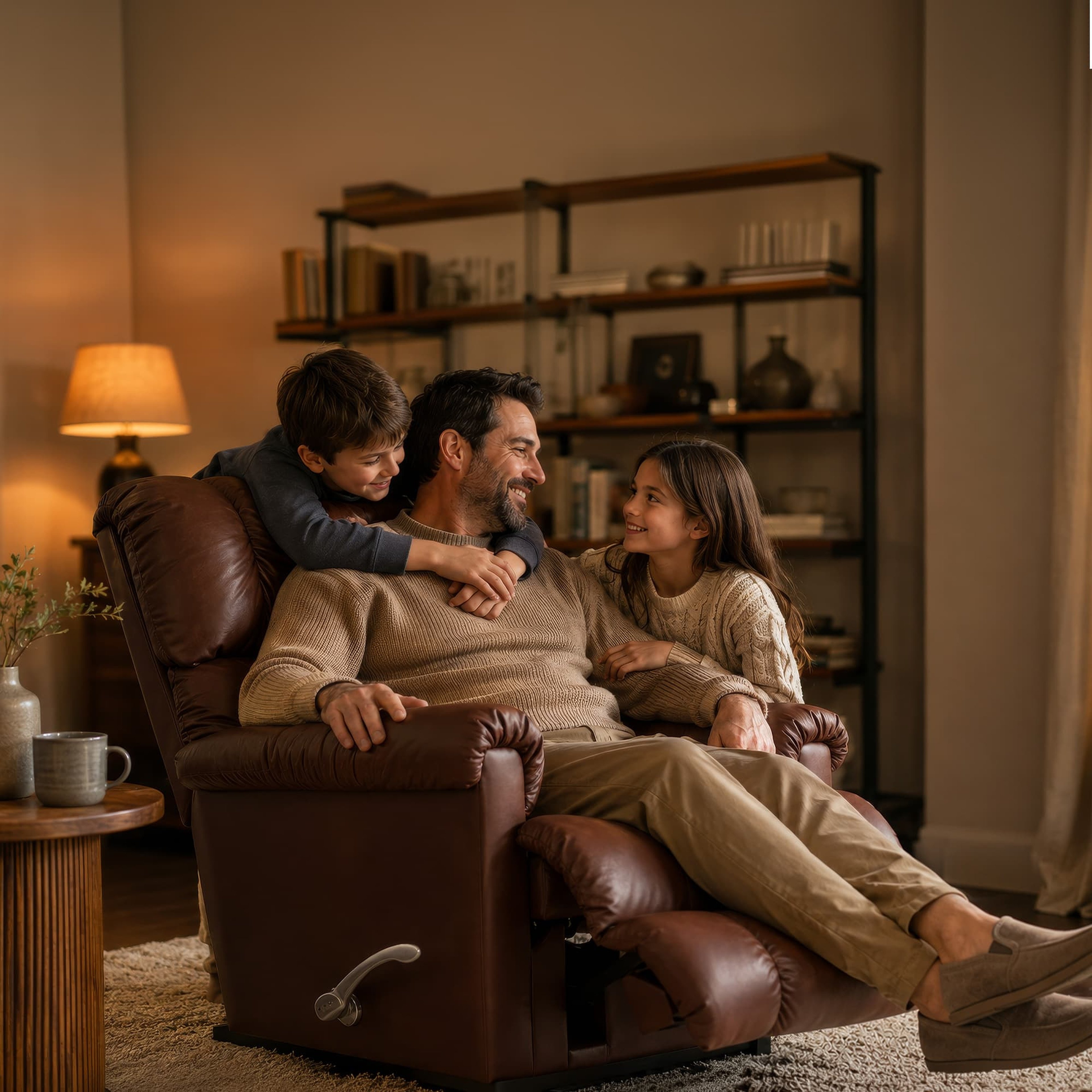 La-Z-Boy Pinnacle Leather Madras Chestnut Sallanır TV Koltuk