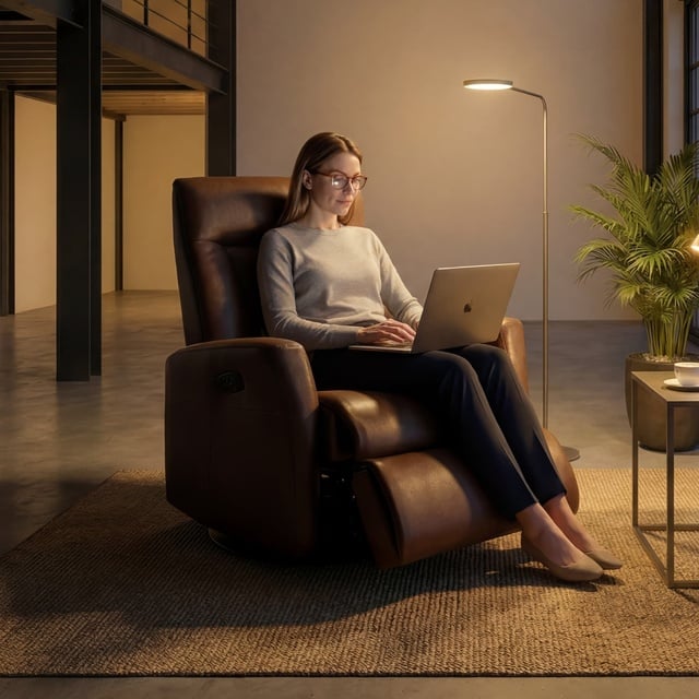 La-Z-Boy Grand Giotto XL Power Lux Swivel Glider Aurora/Havana TV Koltuk
