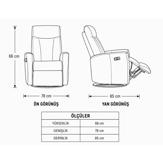 La-Z-Boy Grand Giotto XL Power Lux Swivel Glider Aurora/Havana TV Koltuk