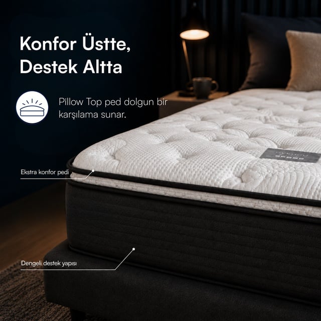 Uykucu Elite Pillow Top Visco Pedli Yatak