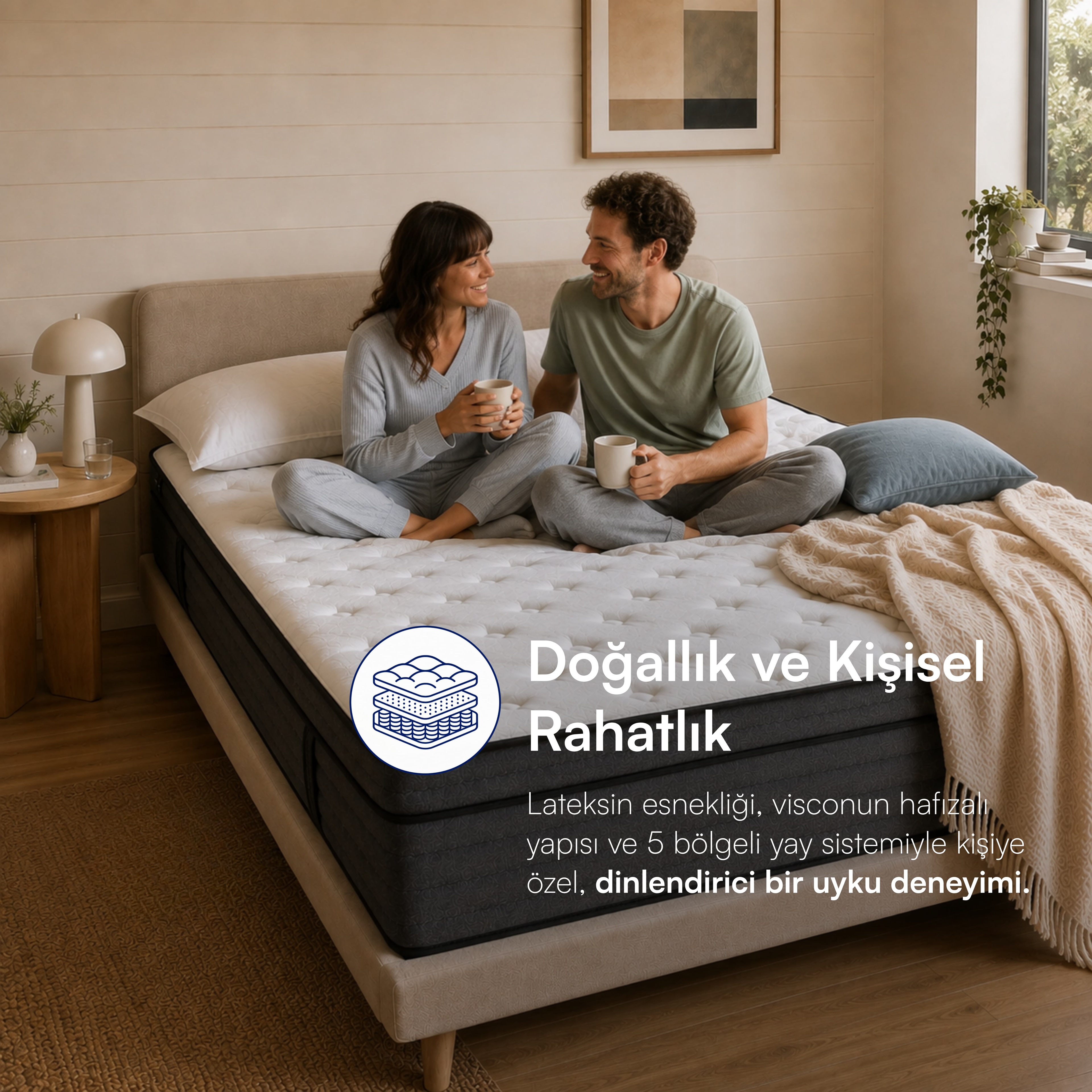 Serta Sleep True Azure Bay Lateks Hybrid Orta Sert Yatak