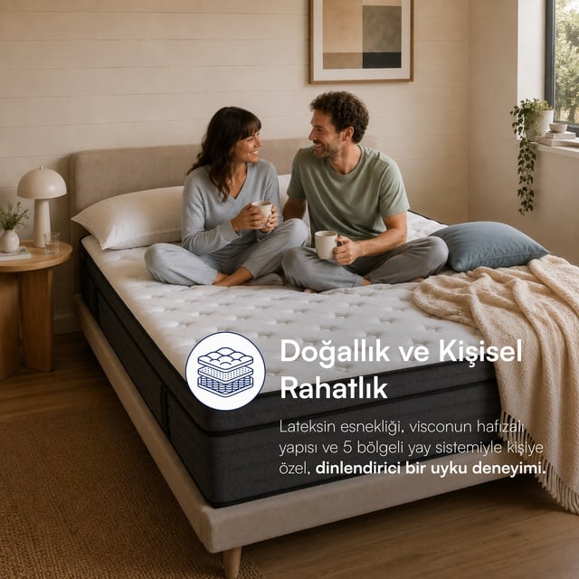 Serta Sleep True Azure Bay Lateks Hybrid Orta Sert Yatak
