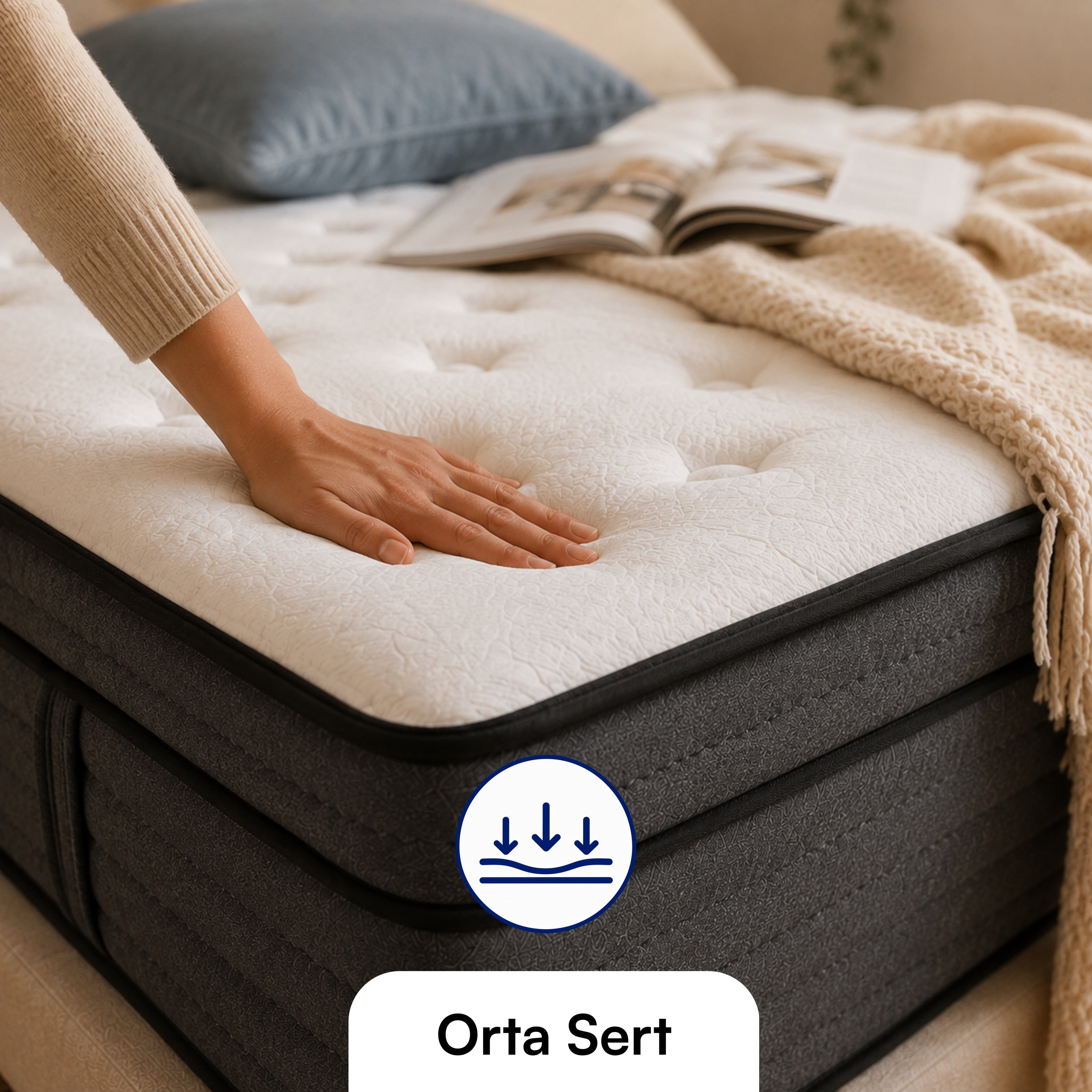 Serta Sleep True Azure Bay Lateks Hybrid Orta Sert Yatak