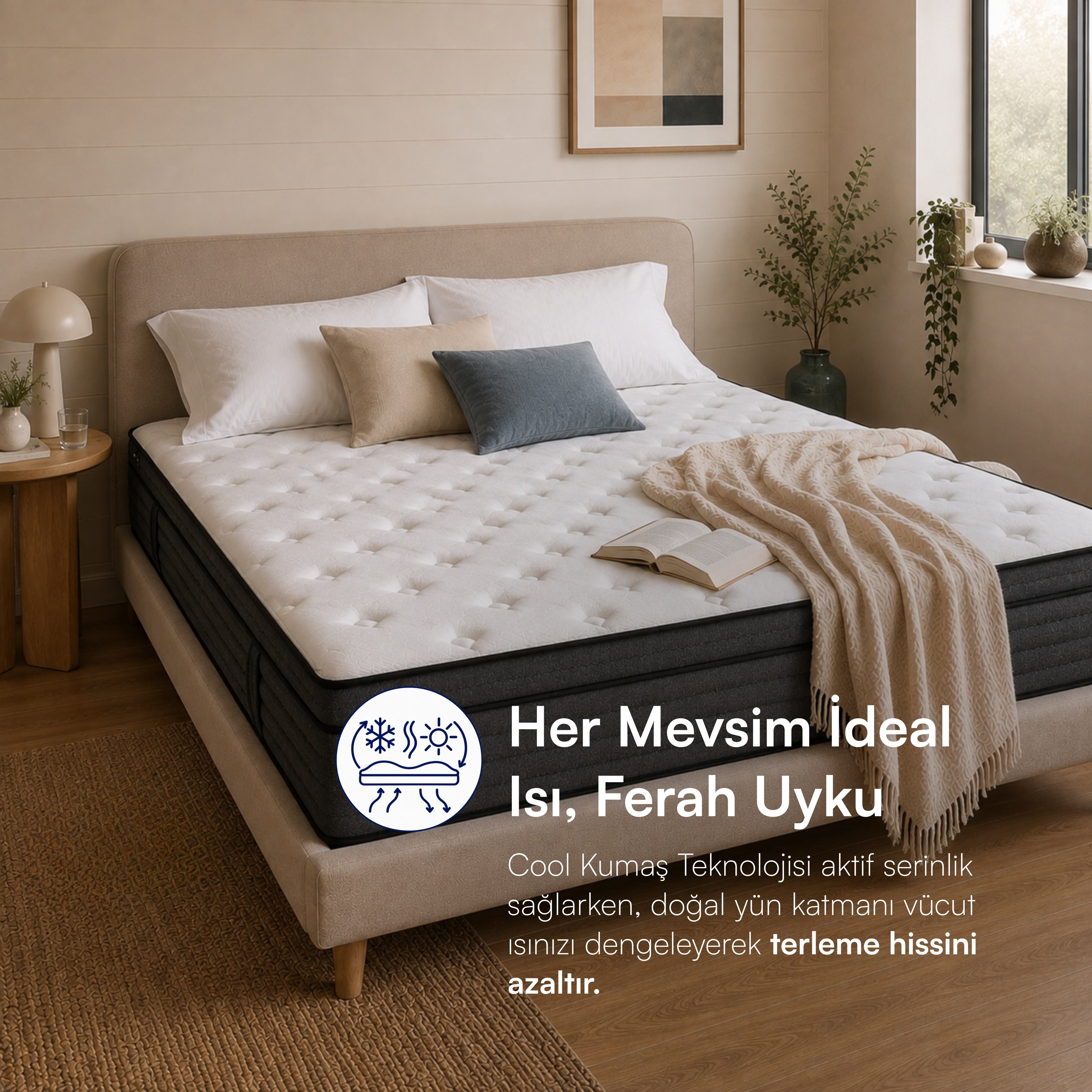 Serta Sleep True Azure Bay Lateks Hybrid Orta Sert Yatak