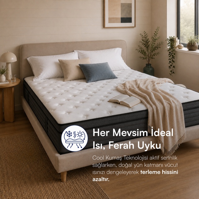 Serta Sleep True Azure Bay Lateks Hybrid Orta Sert Yatak